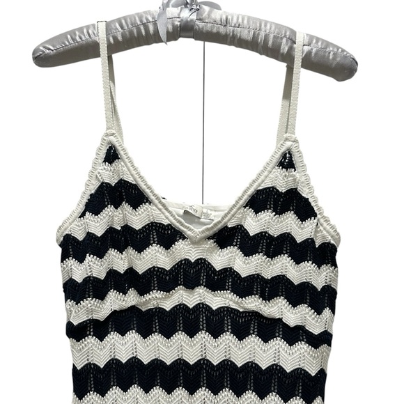 Hollister Navy and White Chevron Stripe Crochet Knit Maxi Tank Dress‎ Size Large - Picture 5 of 9